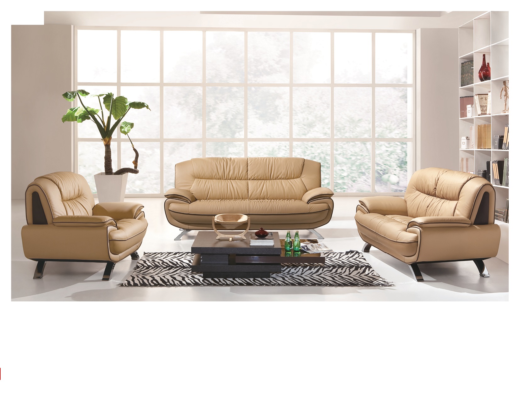 Living Room Furniture Sectionals 405 Beige/Brown