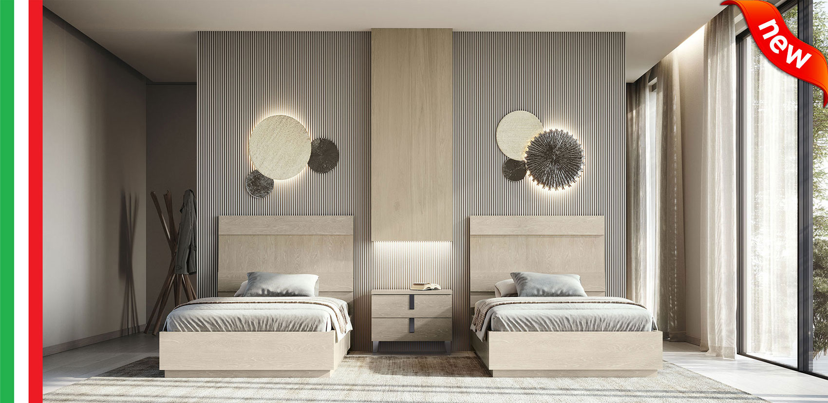 Kroma 48" Bed with Ambra Nightstand