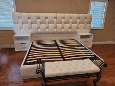 Emporio Bed with Emporio Nightstands and carmen cases