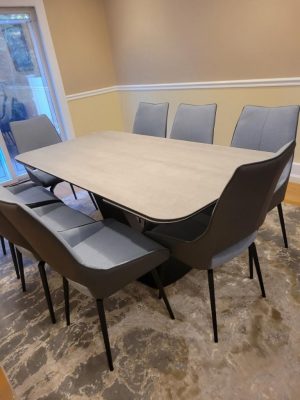 9189 Table with 1239 swivel blue chairs