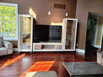 ArredoAmbra Entertainment center, Coffee table and 8312 Sectional at customer's house