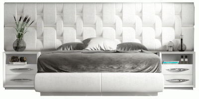 Emporio White Queen size Bed