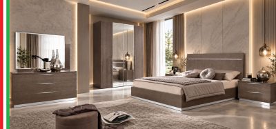 Modern Bedrooms QS and KS Kroma King size Silver Birch Bed with Platinum cases
