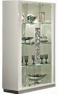 Dining Room Furniture China Cabinets and Buffets Roma 2-Door Curio White