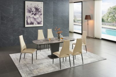 2417-Marble-Table-Grey-Taupe-with-3405-Chairs-Beige