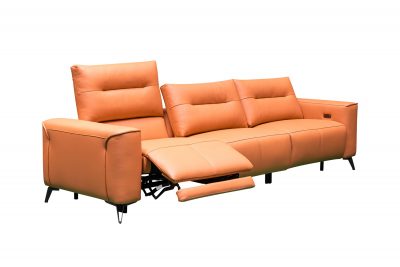 Lex Orange Sofa w/recliner