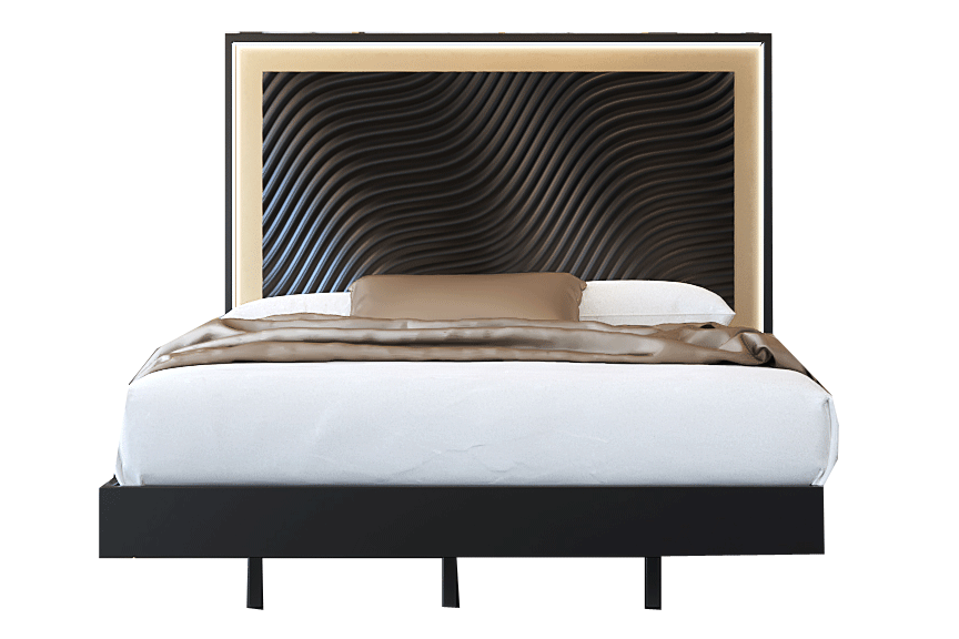 Brands Franco Furniture Bedrooms vol3, Spain Wave Bed Dark grey