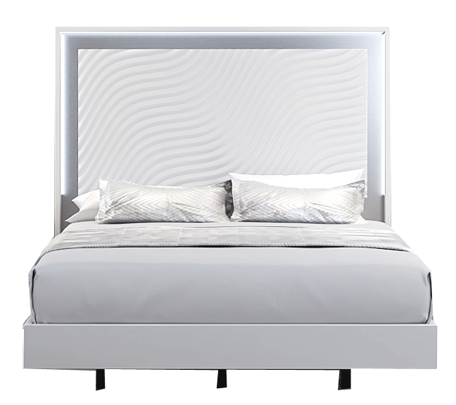 Bedroom Furniture Modern Bedrooms QS and KS Wave Bed White