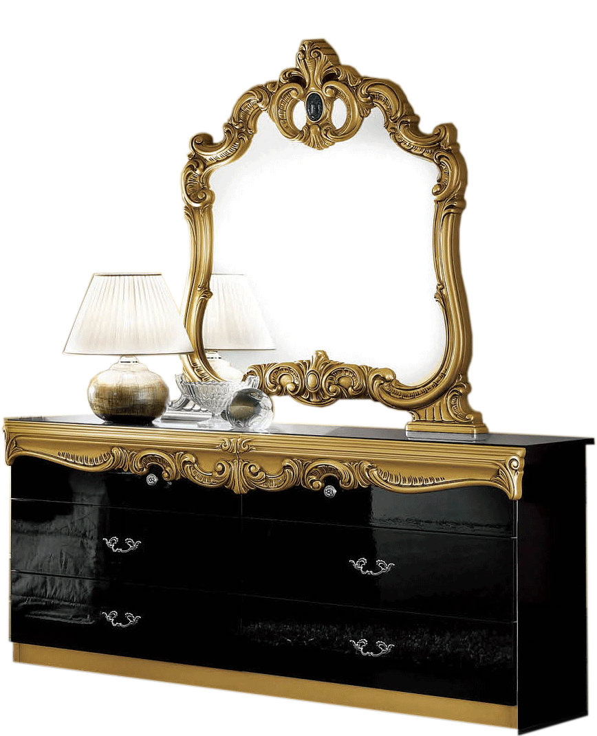 Bedroom Furniture Dressers and Chests Barocco D.Dresser Black/Gold