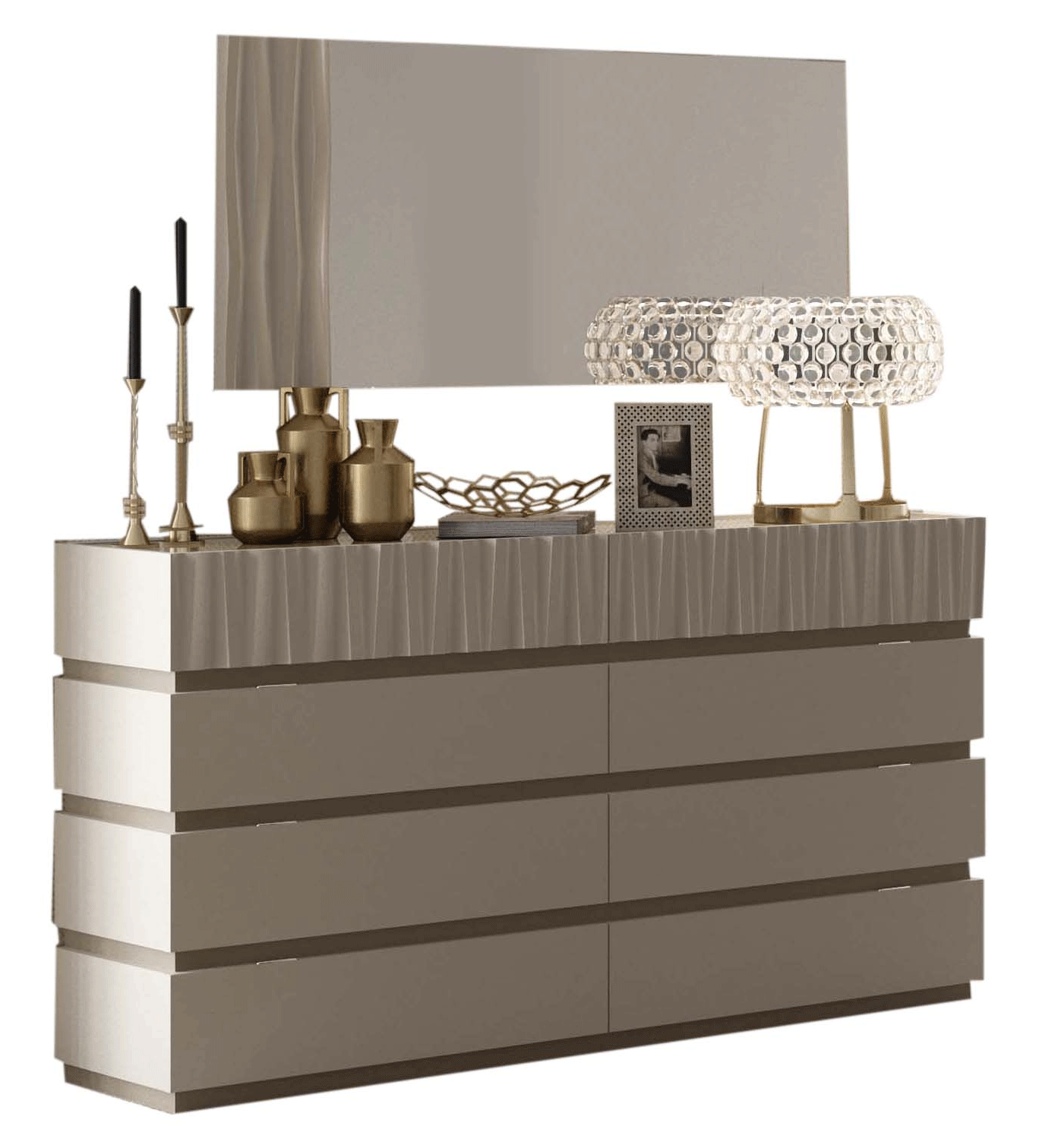 Living Room Furniture Sectionals Marina Dresser/mirror Taupe