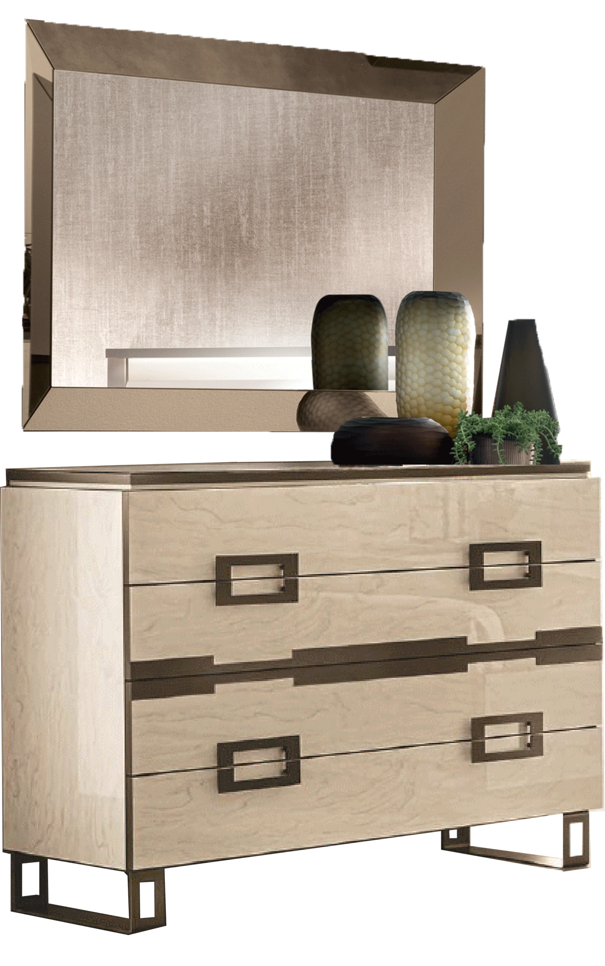 Living Room Furniture Sectionals Poesia Single Dresser / Mirror
