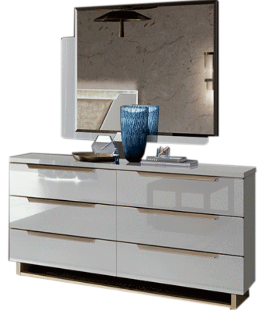 Brands Gamamobel Bedroom Sets, Spain Smart Double Dresser White w/ Mirror