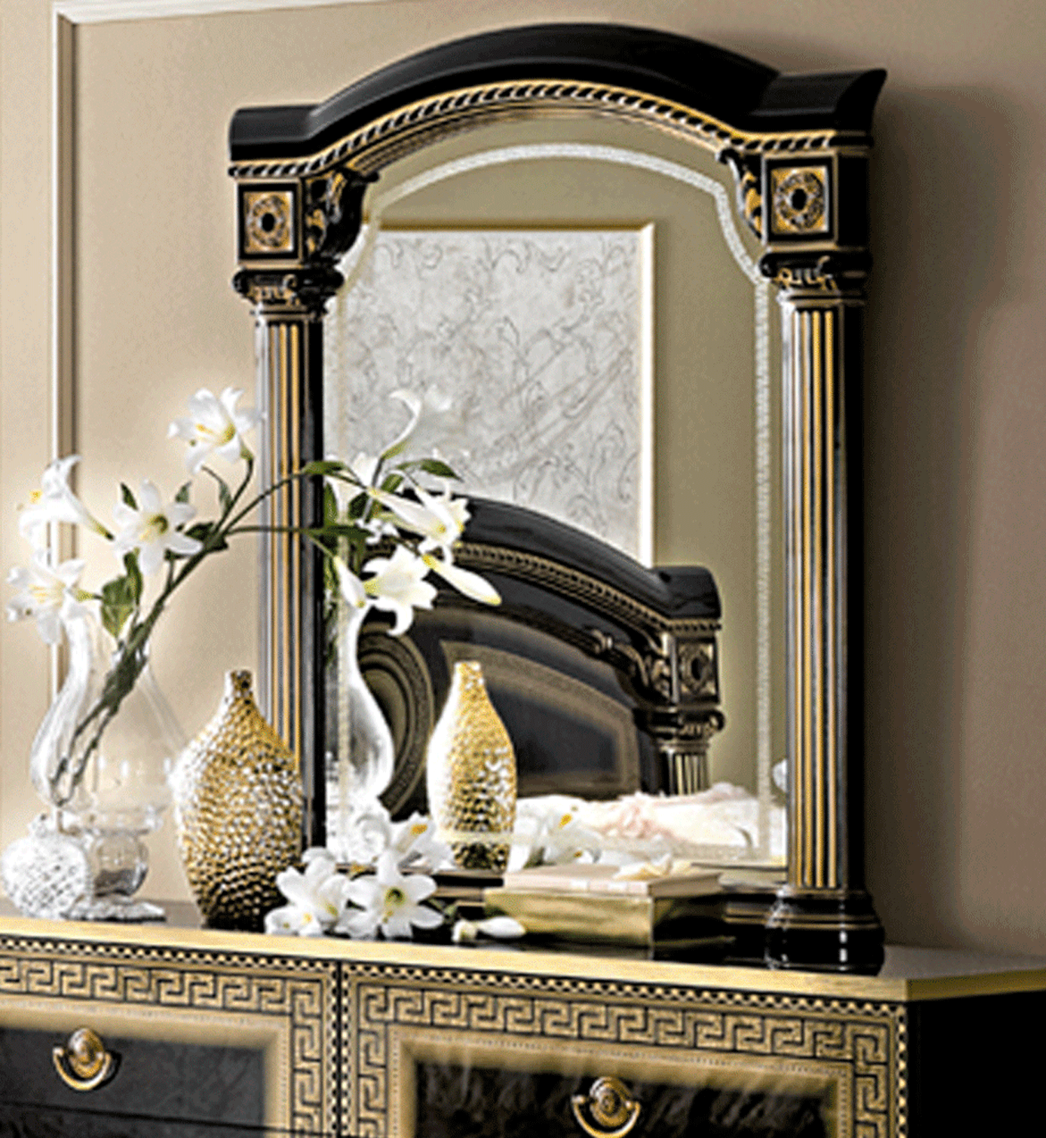 Brands Garcia Sabate, Modern Bedroom Spain Aida Black/Gold mirror