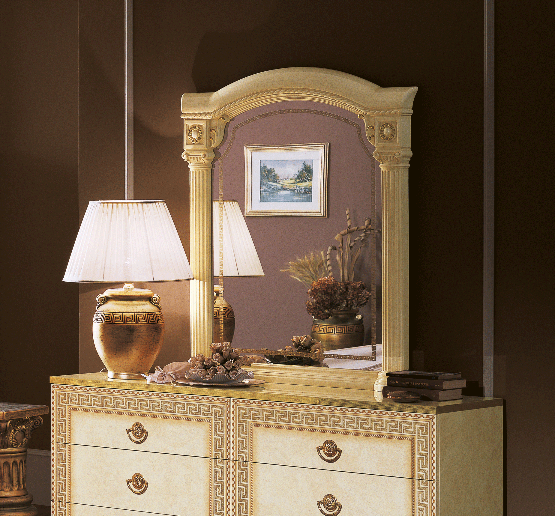 Brands Camel Classic Collection, Italy Aida Ivory mirror for Dresser/Vanity/Buffet