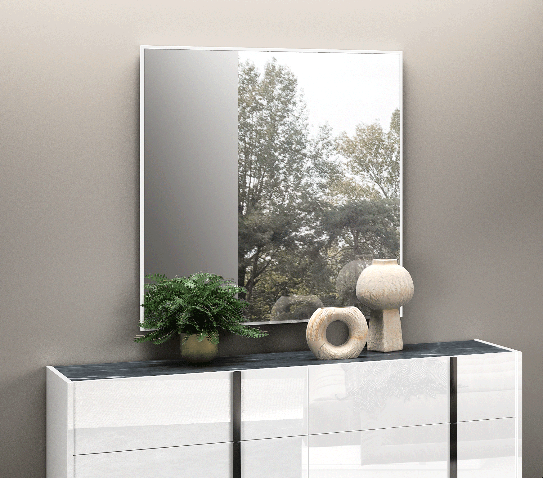 Clearance Bedroom Bianca Marble Mirror