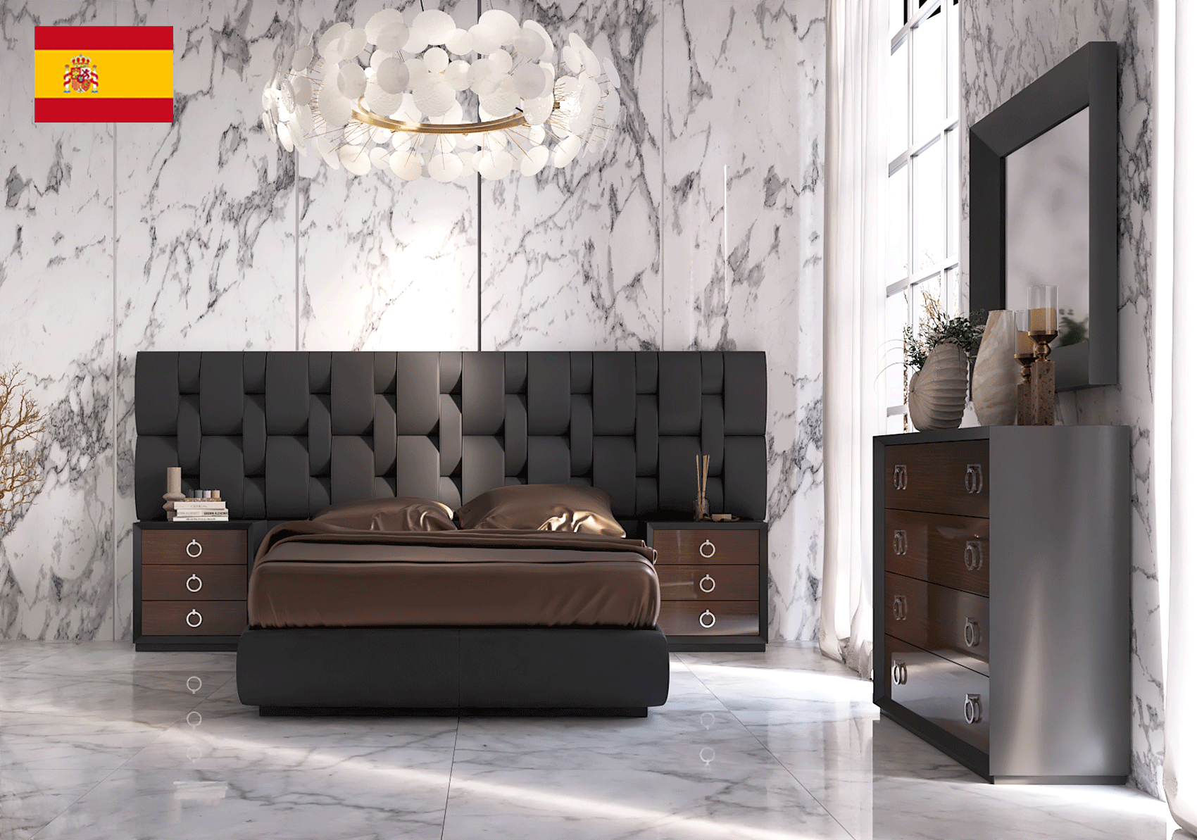 Brands Franco Furniture New BELLA Vanity Chest Emporio Black Bedroom