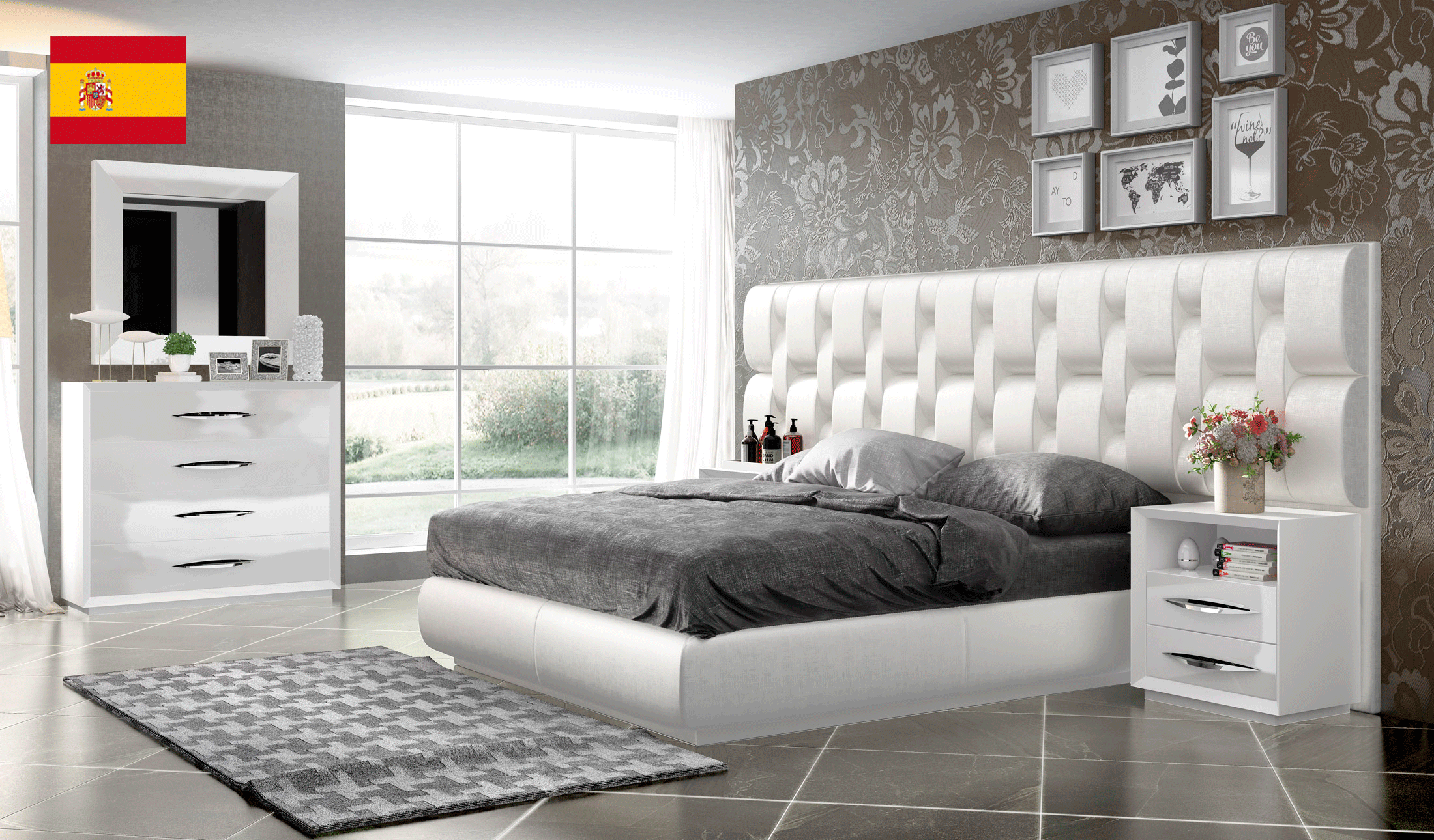 Bedroom Furniture Nightstands Emporio White Bedroom