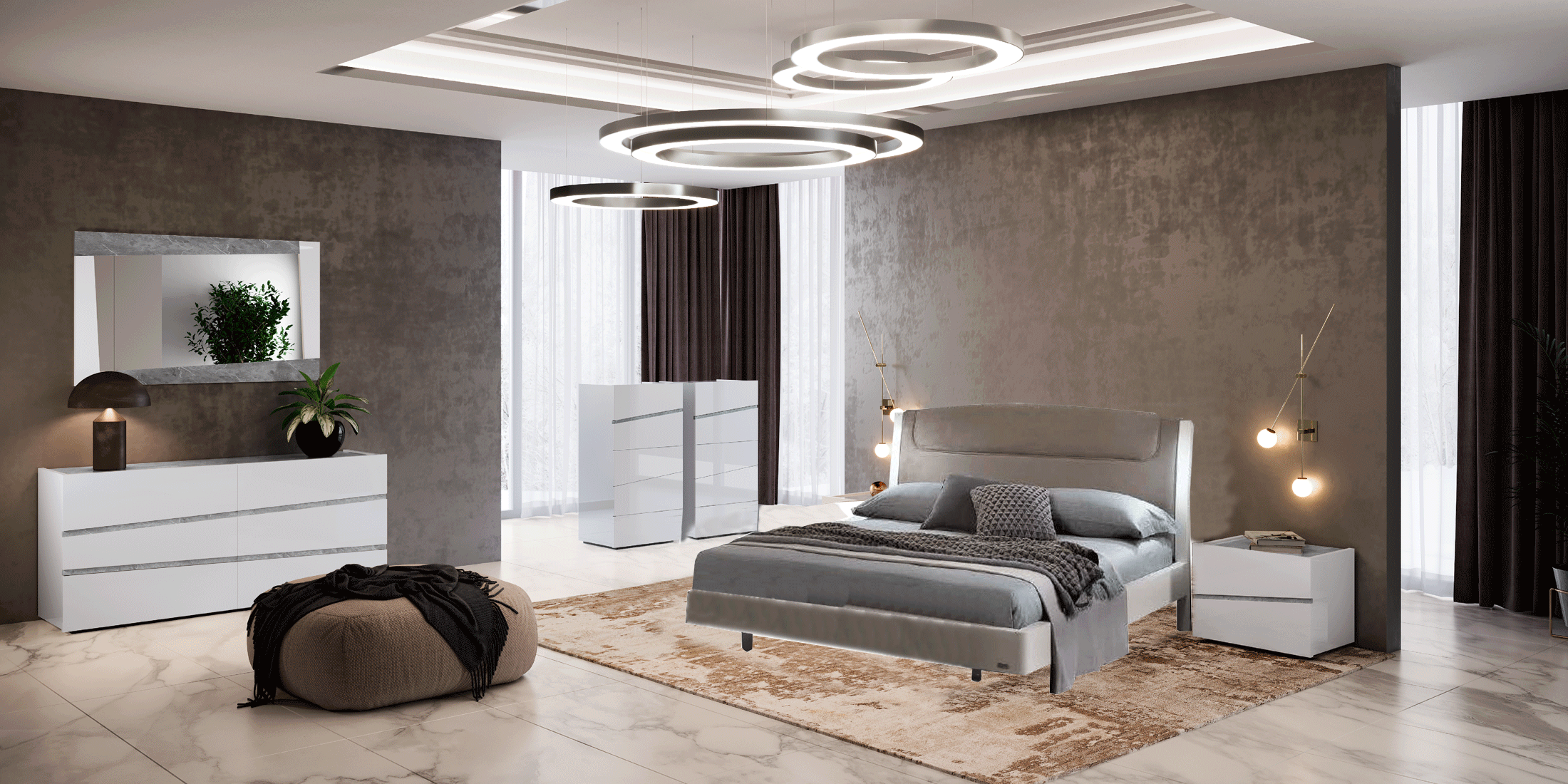 Brands Arredoclassic Bedroom, Italy Luna White Bed with Alba cases, Only bed is on sale