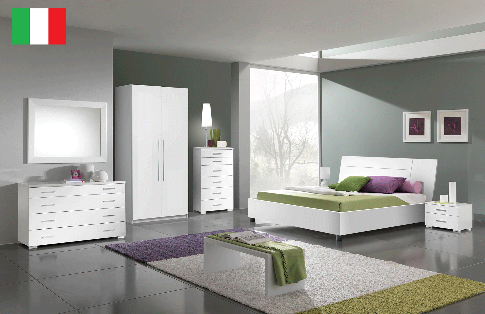 Bedroom Furniture Mirrors Panarea Bedroom White W/ momo cases