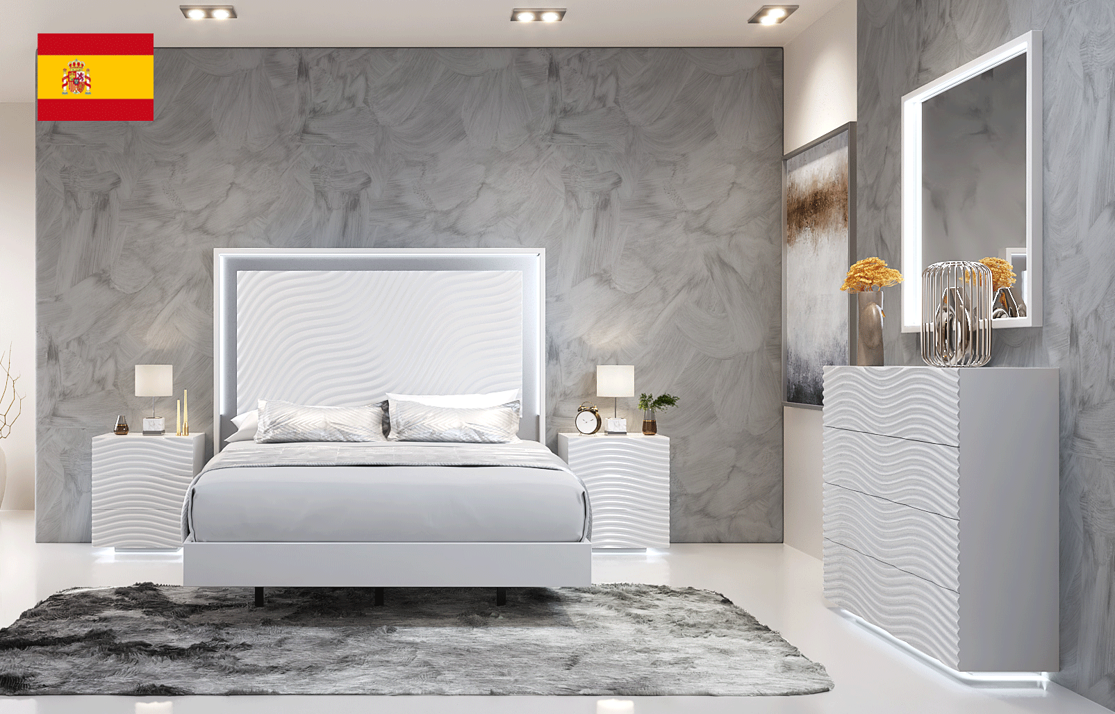 Brands MCS Classic Bedrooms, Italy Wave Bedroom White