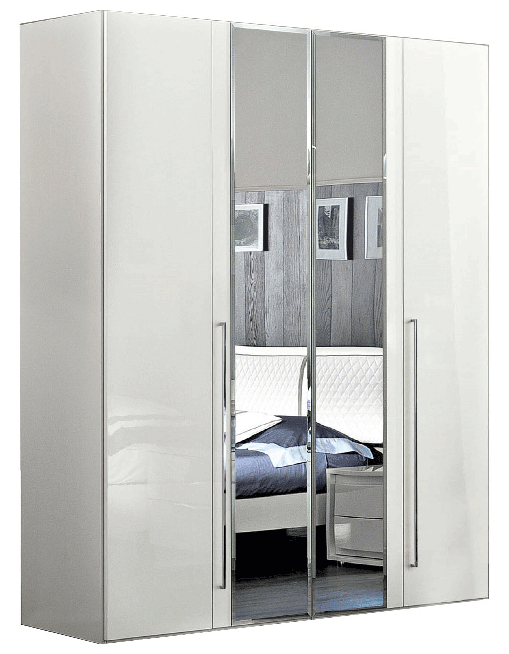 Brands Camel Classic Living Rooms, Italy Dama Bianca 4 Door Glass Doors Wardrobe White
