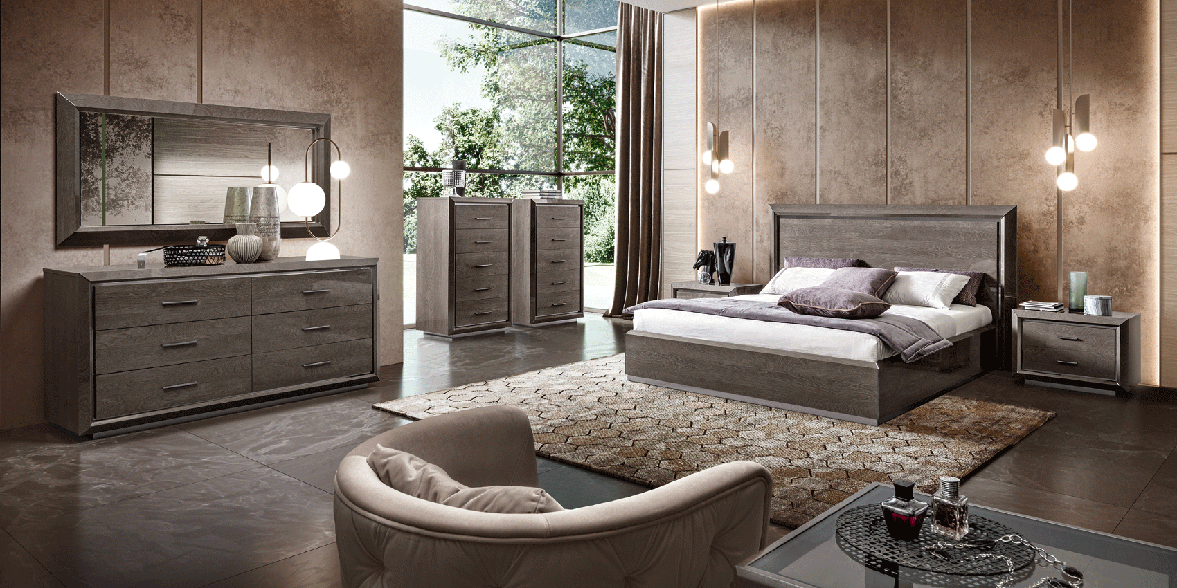 Bedroom Furniture Modern Bedrooms QS and KS Elite Night "LEGNO" Additional Items