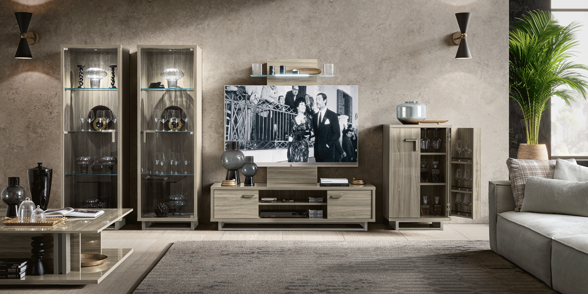 Brands MSC Modern Wall Unit, Italy Volare Day Entertainment Additional items GREY