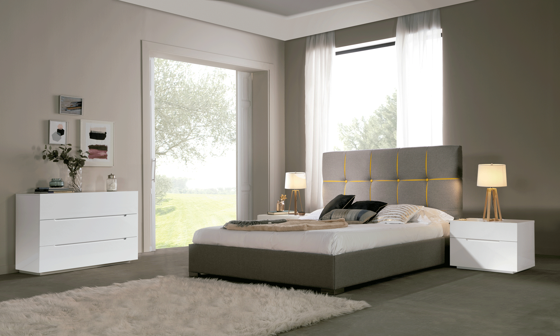 Bedroom Furniture Nightstands Veronica Bedroom with Storage, M100, C100, E100
