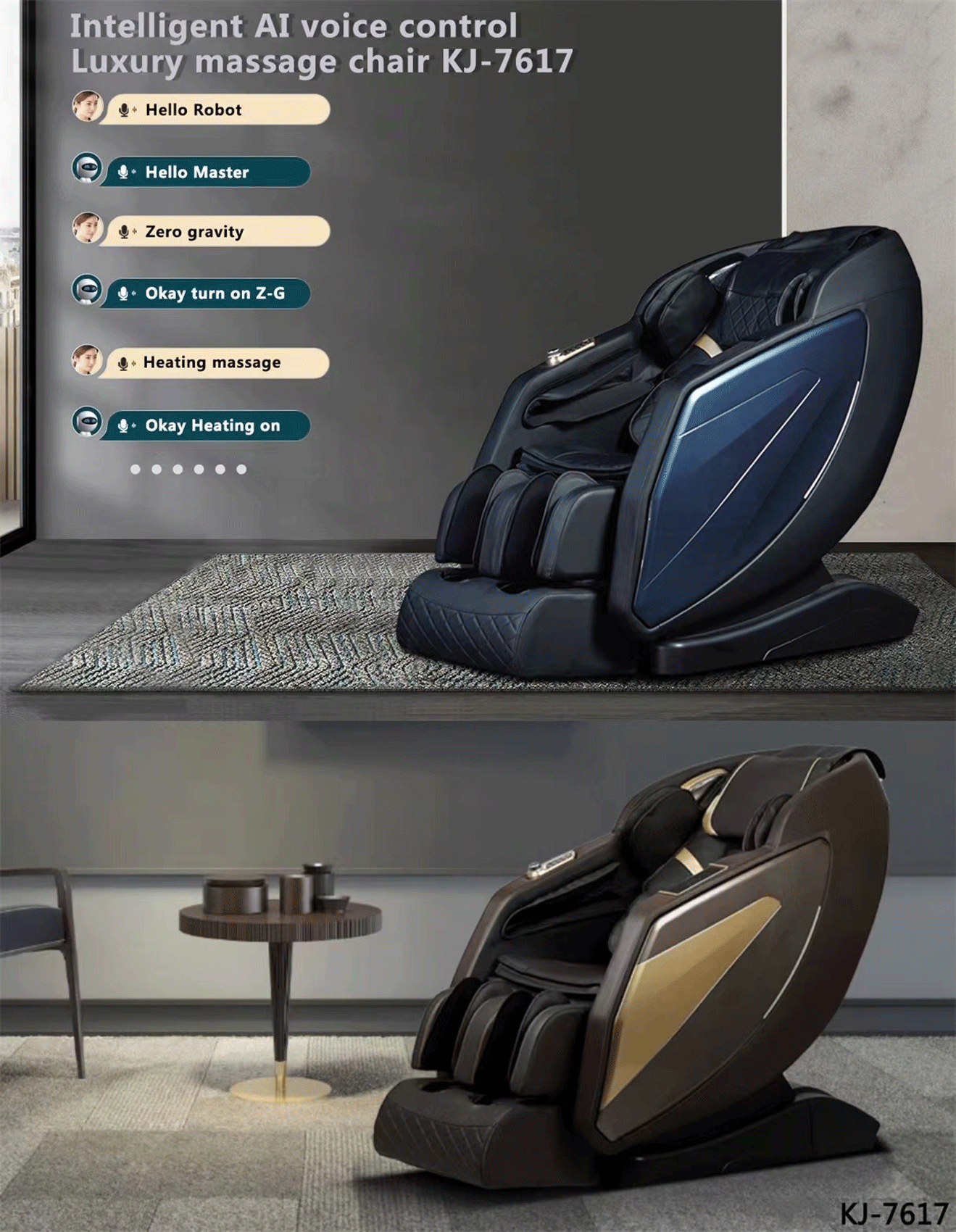 Brands CutCut Vintage Rug Collection Spain KJ-7617 Intelligent AI voice control Massage Chair