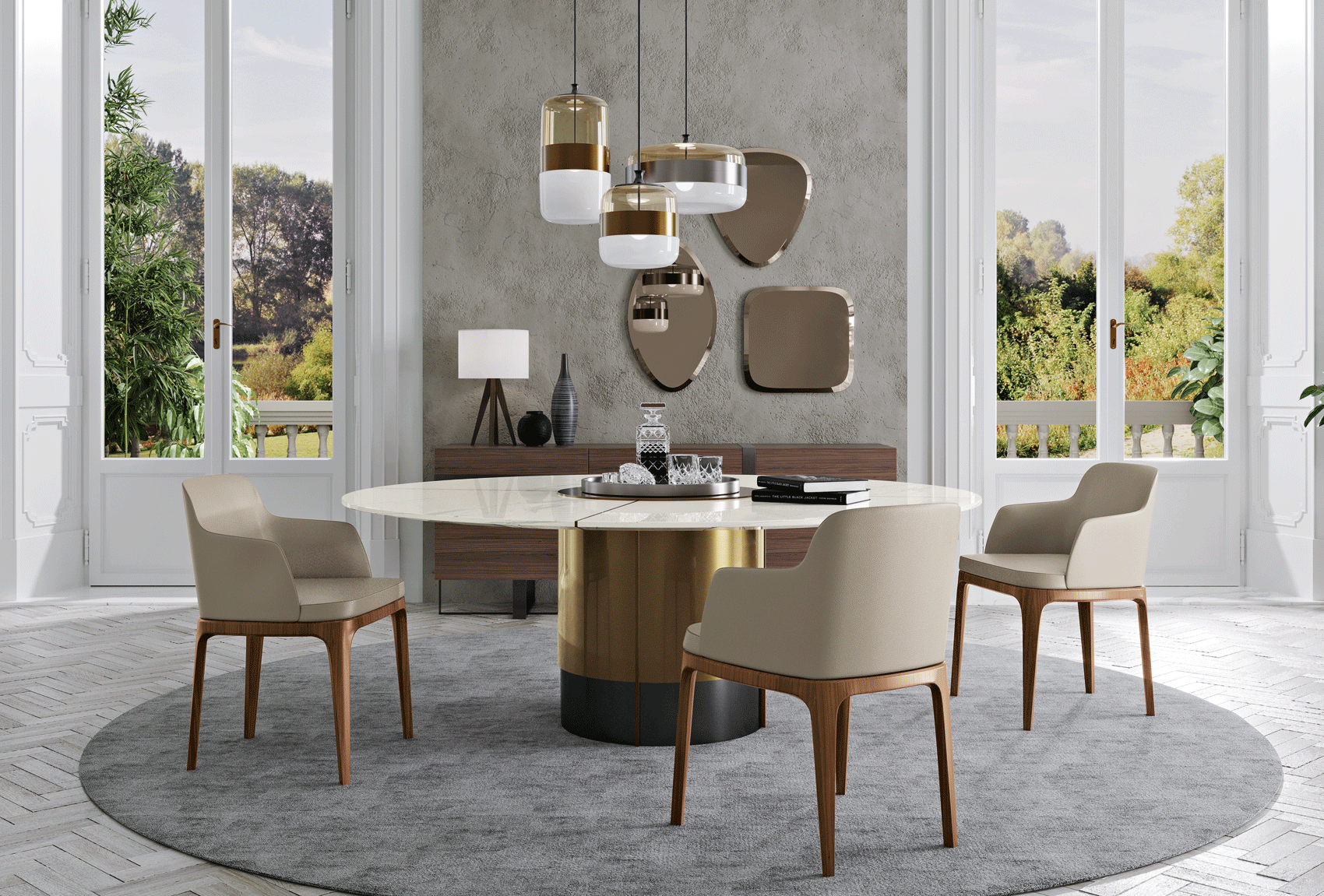 Brands Garcia Laurel & Hardy Tables Leandro Dining Table with Sienna chairs