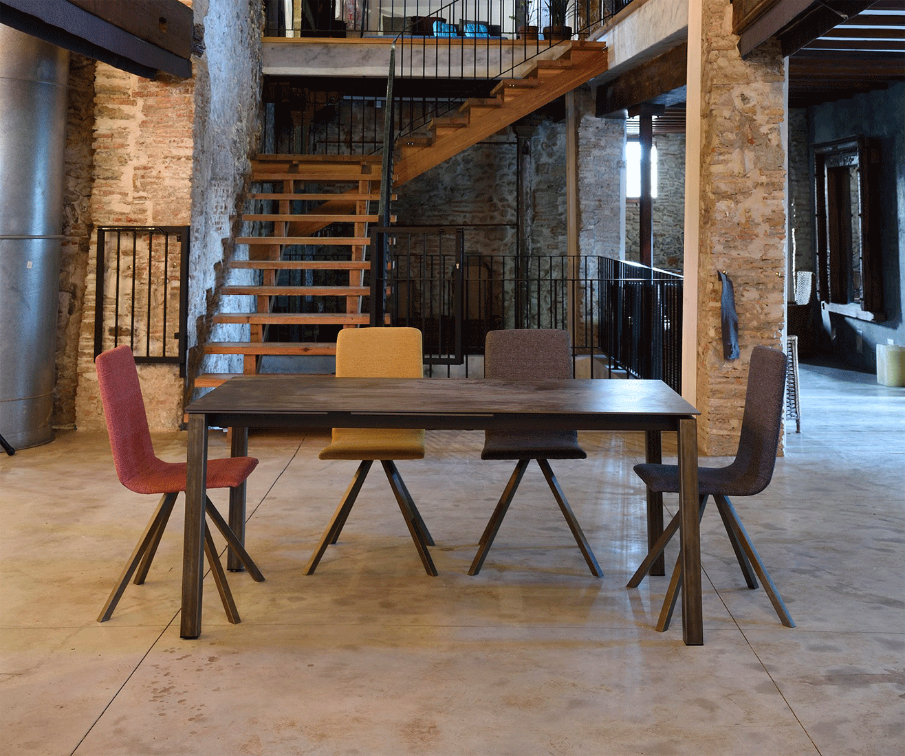 Brands Fama Modern Living Room, Spain Alison Table + Aqua Chairs