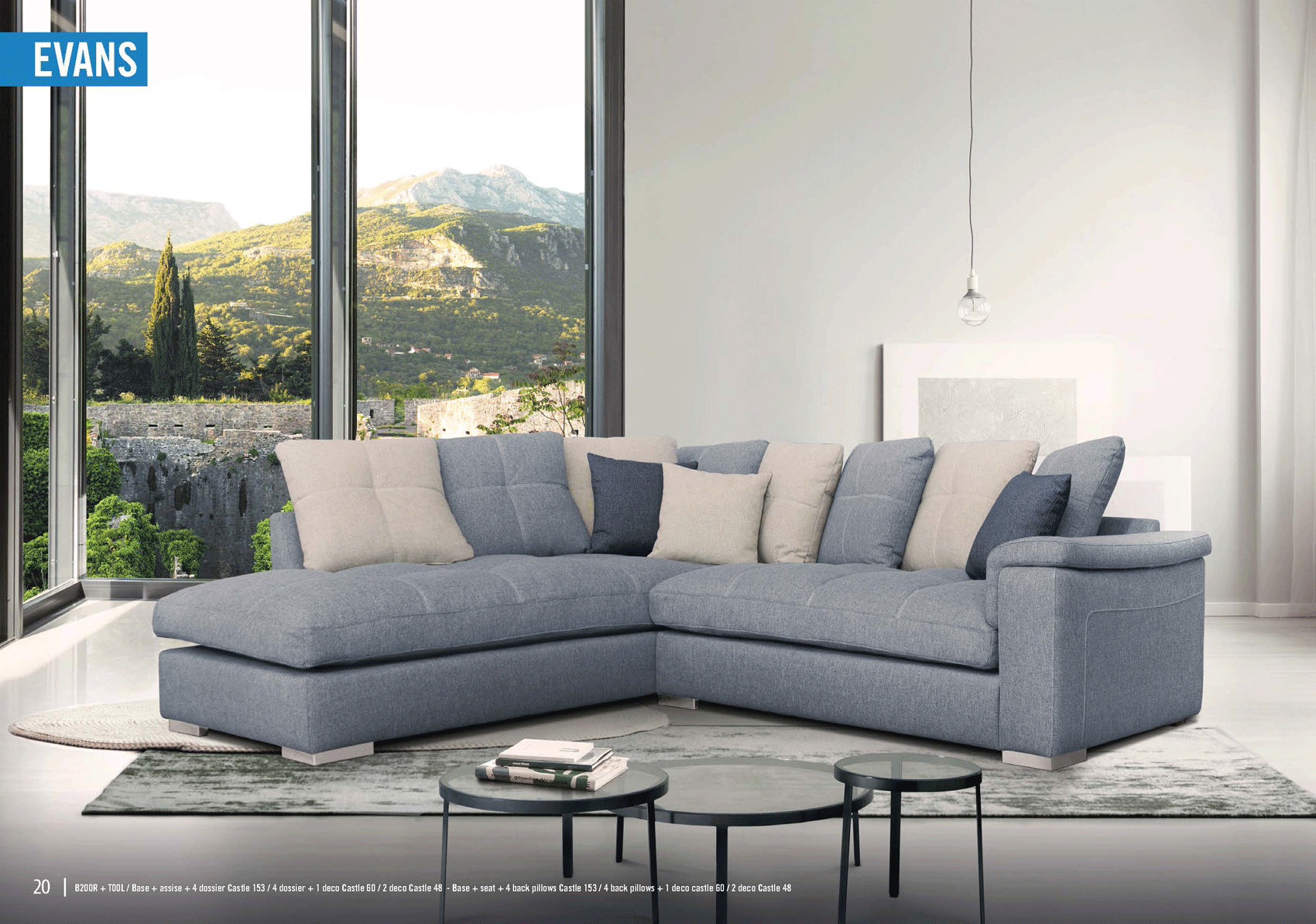 Brands European Living Collection Evans Sectional