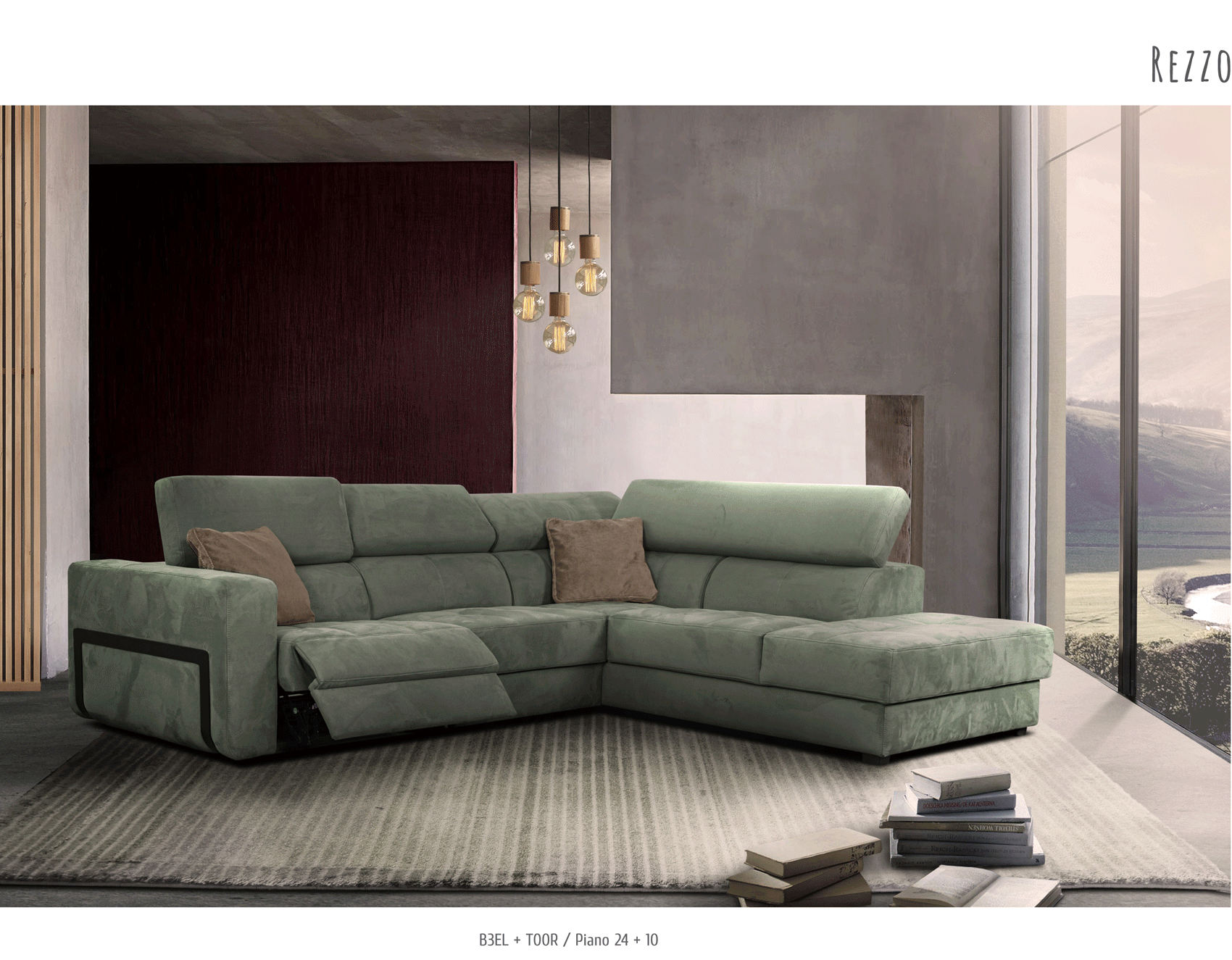 Brands Arredoclassic Living Room, Italy Rezzo Sectional w/Recliner