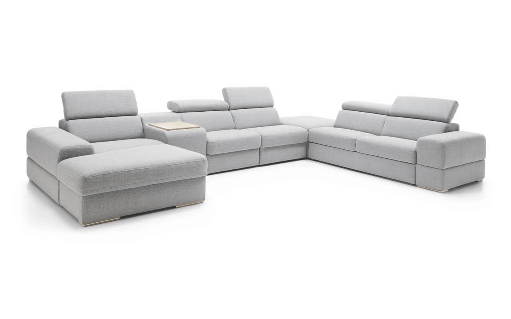 sent Afford Mus Plaza Sectional w/Bed, Recliner Chair, Bar & Storage, Galla Leather  Collection, Europe, Brands