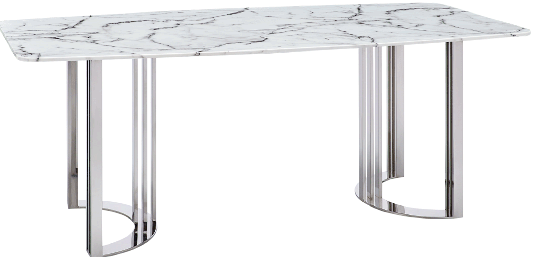Brands Franco Gold 131 Silver Marble Dining Table