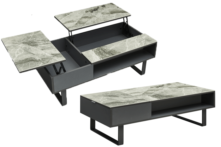 Brands Stella Collection Upholstery Living 1388 Coffee Table w/ storage Grey