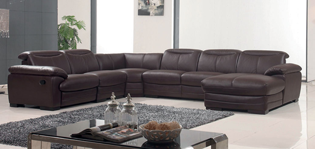 Living Room Furniture Reclining and Sliding Seats Sets 2146 Sectional with 1 Manual Recliner