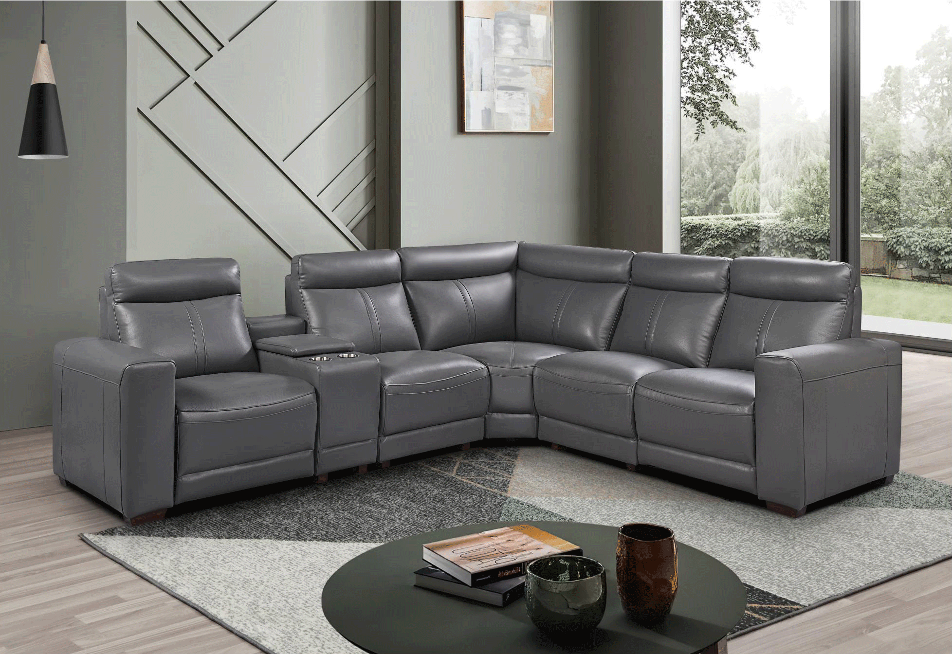 Living Room Furniture Rugs 2777 Sectional w/ recliners