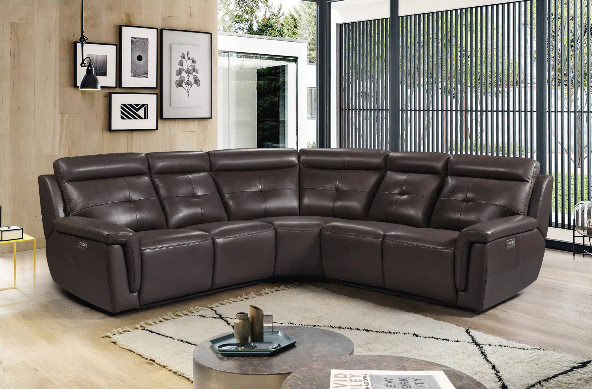 Brands Formerin Modern Living Room, Italy 2937 Sectional w/ electric recliners
