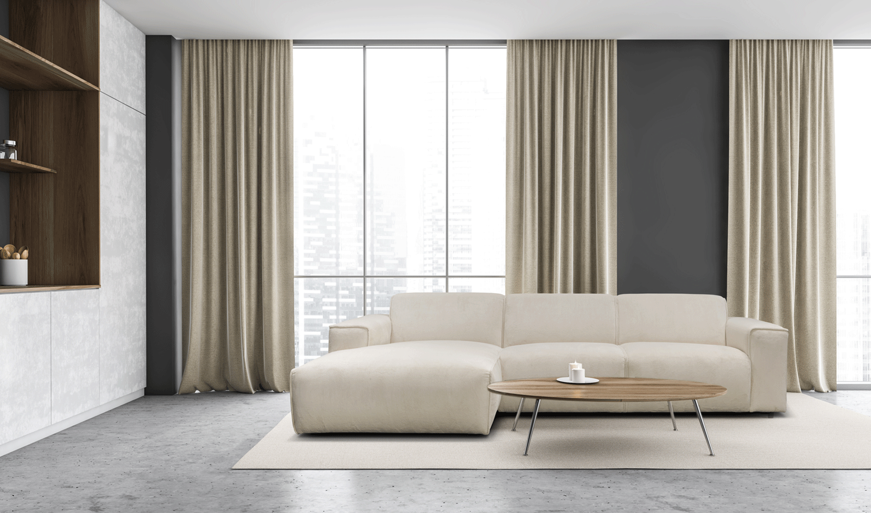 Living Room Furniture Coffee and End Tables Colette Sectional