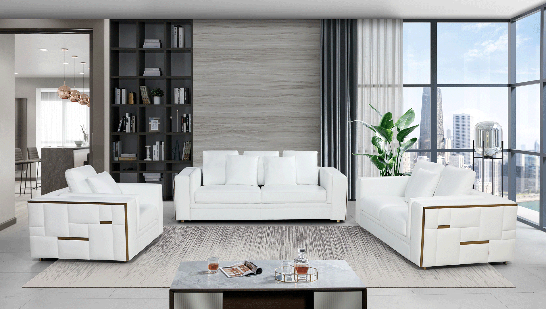 Brands Stella Collection Upholstery Living 1005 White Living room