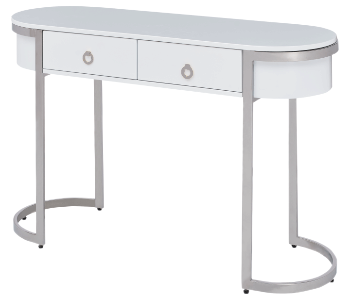 Wallunits Entertainment Centers 131 Hallway Console Table White/Silver