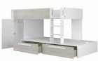 Bunk Bed 200x90cm with drawers and wardrobe + BASE