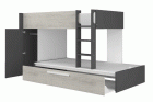 Bunk Bed 200x90cm with pullout bed & wardrobe+ BASE