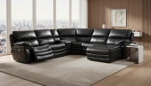 2711 Sectional with 3 Electric Recliners DARK GREY